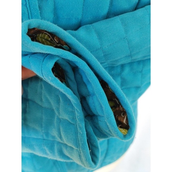 Briggs NY Women's Blue Quilted Snap Lightweight Jacket Size 8 Print Lining - Picture 6 of 8